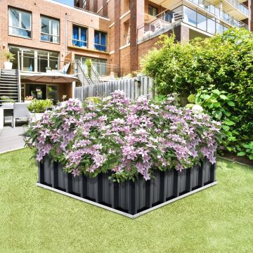 Jardinière Zevenaar carrée acier galvanisé 90 x 90 x 30 cm anthracite [en.casa]