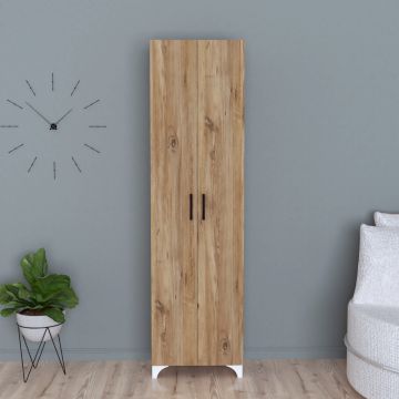 Armoire Strömsund avec 8 étagères 178 x 49 x 32 cm effet chêne [en.casa]