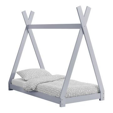 Lit de Tipi pour Enfant Onejda 80 x 160 cm Gris clair [en.casa]