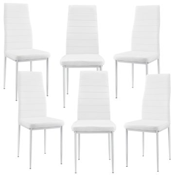 Kit de 6 x Chaises de salle à manger cuir synthétique 96x43x52 cm plusieurs couleurs [en.casa] 