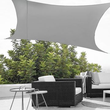 Voile d'Ombrage Lerma Rectangulaire Gris Clair 2 x 4 m [en.casa]