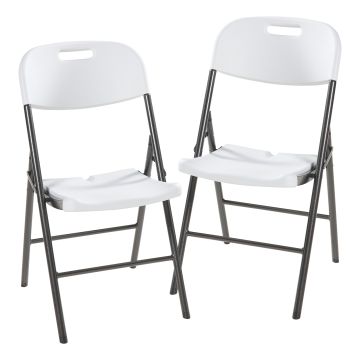 Lot de 2 chaises pliantes Ljusnarsberg 87 x 46 x 53 cm blanc [en.casa]