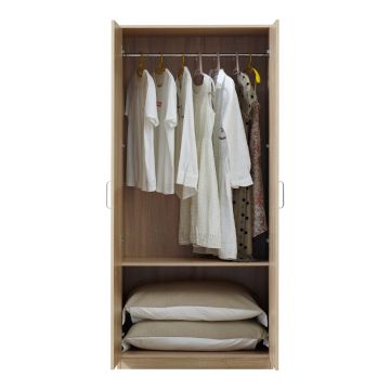 Armoire de chambre Bodolz 1 étagère MDF 176 x 80 x 52 cm effet chêne sonoma [en.casa]