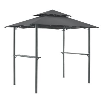 Tonnelle de Barbecue Parga 250 x 241 x 151 cm Anthracite Gris Foncé [en.casa]