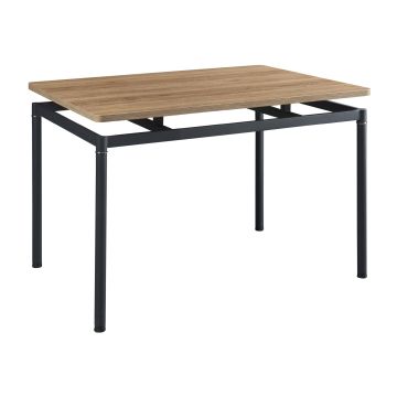 Table de salle à manger Hemnes MDF acier effet chêne noir [en.casa]