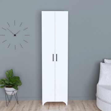 Armoire Strömsund avec 8 étagères 178 x 49 x 32 cm blanc [en.casa]