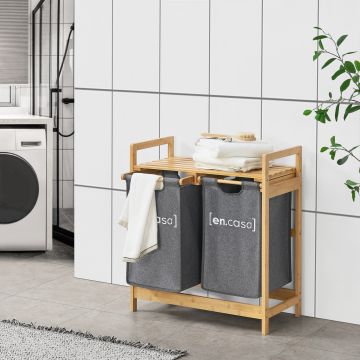 Meuble de rangement à linge Kärkölä avec 2 sacs 73 x 63,5 x 33 cm [en.casa]