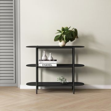 Table console Enebakk acier 70 x 90 x 32 cm noir [en.casa]