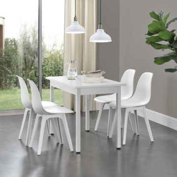 [en.casa] Set de 2 Chaises Design Chaise de Cuisine Chaise de Salle à Manger Plastique 83 x 54 x 48 cm