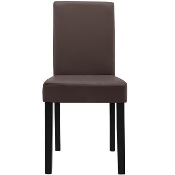 Kit de 6 Chaises Bois Cuir-synthétique 90x42x48 cm marron - mat [en.casa] 