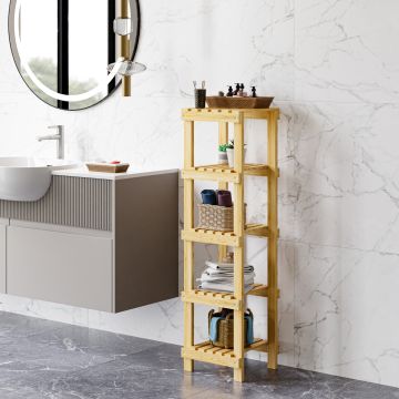 Étagère de salle de bain Kinnula bois de pin 110 x 30 x 30 cm naturel [en.casa]