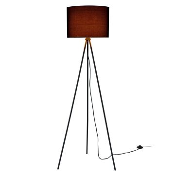 [lux.pro] lampadaire (1 x socle E27)(150cm x 60cm) abat-jour (noir) parasol et lampadaire à trois pieds