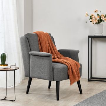 Fauteuil de salon Edling 83 x 73 x 75 cm gris noir [en.casa]