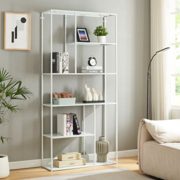 Étagère autoportante Vehmaa acier 188 x 90 x 30 cm blanc [en.casa]