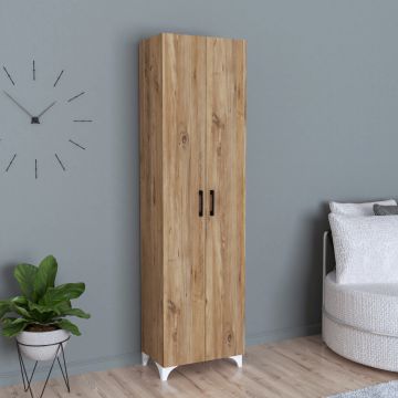 Armoire Strömsund avec 8 étagères 178 x 49 x 32 cm effet chêne [en.casa]