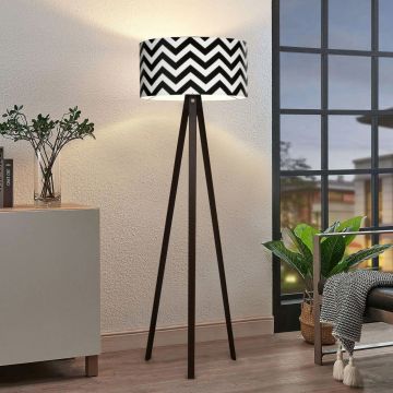 Lampadaire Newport hauteur 140 cm E27 noir / blanc [lux.pro]