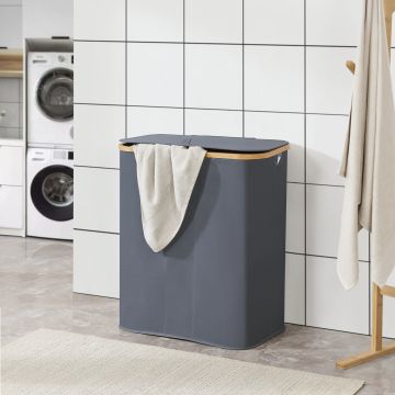 Panier à linge Rusko 69 x 57 x 37 cm gris foncé [en.casa]