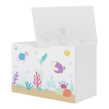 Coffre de rangement Oleiros pour enfant 40 x 60 x 30 cm blanc [en.casa]