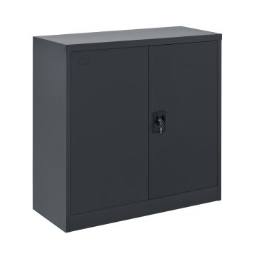 Armoire de bureau Molise acier laqué 90 x 40 x 90 cm gris foncé [en.casa]