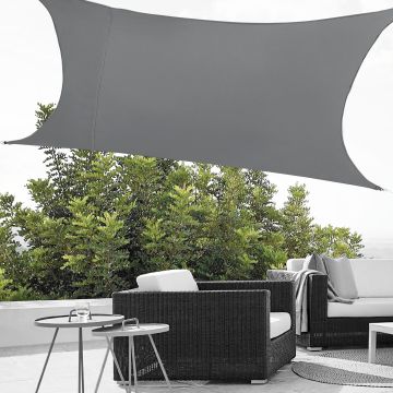 Voile d'Ombrage Lerma Rectangualire Gris Foncé 3 x 4 m [en.casa]