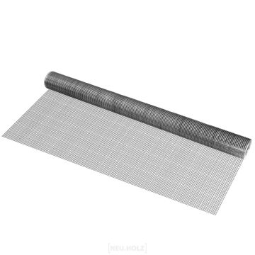 Grillage métallique en acier galvanisé 100 cm x 5 m gris argenté 1 rouleau [pro.tec]