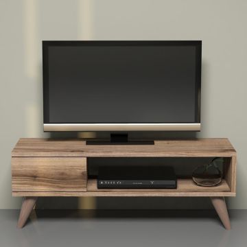 Meuble TV Aarup avec tiroir 33 x 90 x 30 cm effet chêne [en.casa]