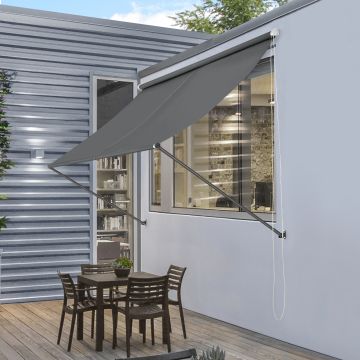 Brise-soleil Malage rétractable structure en acier 200 x 120 cm gris [pro.tec]