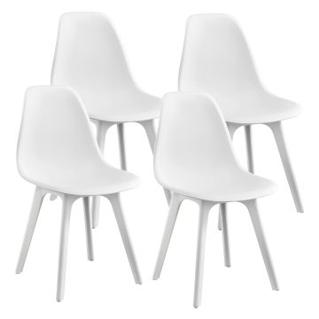 Set de 4 Chaises Brevik Plastique 83 x 54 x 48 cm Plusieurs couleurs [en.casa]