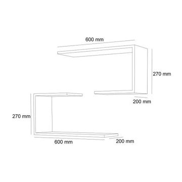 Lot de 2 étagères murales Årslev 27 x 60 x 20 cm blanc [en.casa]