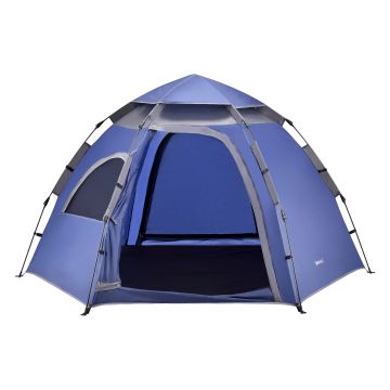 Tente de camping Nybro montage instantané 240 x 205 x 140 cm bleu gris foncé [pro.tec]