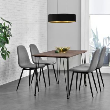 Table de Salle à Manger Kiel pour 4 Personnes 120 x 70 x 75 cm Effet Noyer Noir [en.casa]