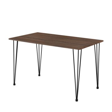 Table de Salle à Manger Kiel pour 4 Personnes 120 x 70 x 75 cm Effet Noyer Noir [en.casa]