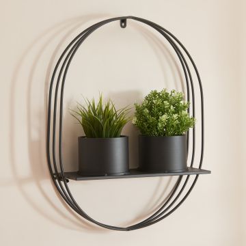 Étagère murale pour plantes Vestby métal noir [en.casa]