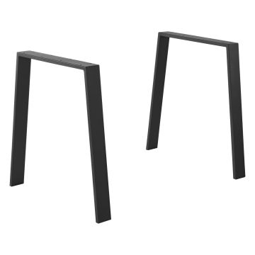 Set de 2 Pieds de Table Kraftisried DIY en Acier 55 - 70 x 72 cm Noir Mat [en.casa]