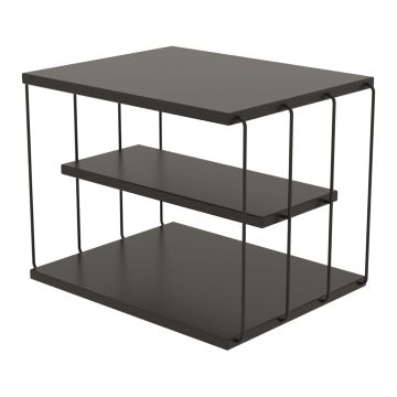 Table d'appoint Åtvidaberg avec 2 étagères panneau de particules métal 50 x 40 x 33 cm anthracite noir [en.casa]