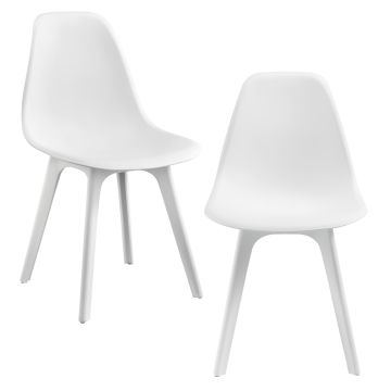 [en.casa] Set de 2 Chaises Design Chaise de Cuisine Chaise de Salle à Manger Plastique 83 x 54 x 48 cm