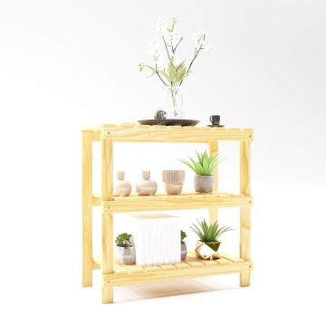 Étagère polyvalente Kinnula bois de pin 60 x 60 x 30 cm naturel [en.casa]