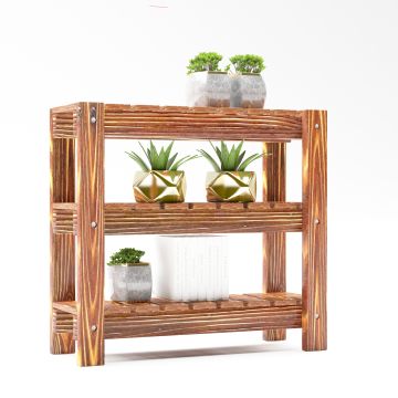 Étagère autoportante Multia bois de pin 40 x 43 x 15 cm bois foncé [en.casa]