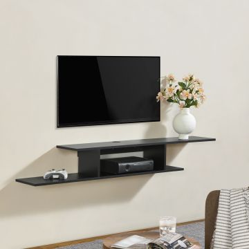 Étagère murale pour TV Støvring 21 x 150 x 25 cm noir [en.casa]