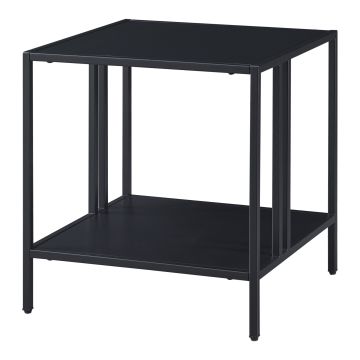 Table d'appoint Kumlinge acier 47 x 45 x 45 cm noir [en.casa]