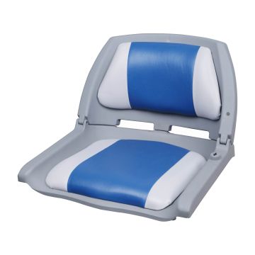 Siège Bâteau Assise Pliable Similicuir Bleu Blanc 521 x 457 x 408 mm [pro.tec]