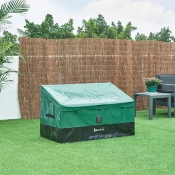 Boîte de rangement d'extérieur Alanno 387 L 122 x 64 cm vert noir casa.pro