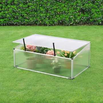 Châssis de Jardin Horta avec Toiture Polycarbonate 100 x 60 x 40 cm [en.casa]