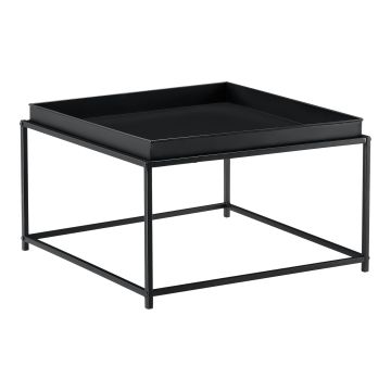 Table Basse avec Plateau Amovible Lipizza 36 x 59 x 59 cm Noir Mat [en.casa]