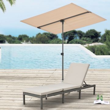 Parasol Carsoli inclinable à 360° rectangulaire 180 x 130 cm sable [pro.tec]