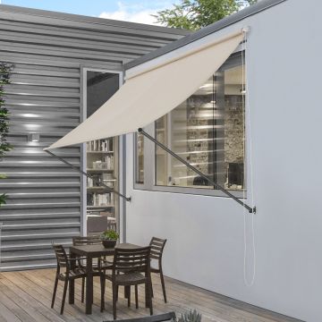 Brise-soleil Malage rétractable structure en acier 300 x 120 cm sable [pro.tec]