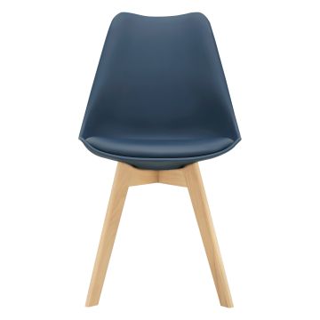 Lot de 6 Chaises de Salle à Manger Fläten Similicuir Hêtre Bleu [en.casa]