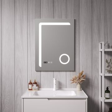 Miroir LED Chambave pour salle de bain 80 x 60 cm argent pro.tec