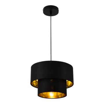 Suspension Lopar E27 Diamètre 30 cm Noir Doré [lux.pro]