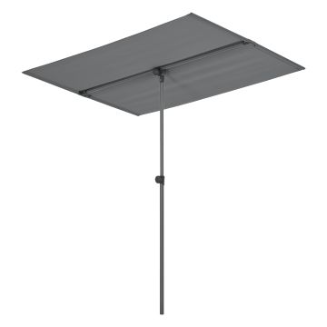 Parasol Carsoli inclinable à 360° rectangulaire 180 x 130 cm gris [pro.tec]